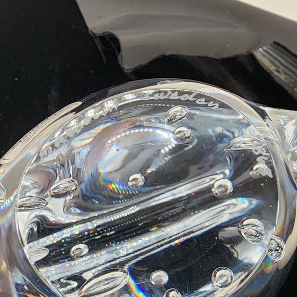 Signed Marcolin Art Glass Paperweight Crystal Fish Figure Bubbles 4.75" Tall - Picture 8 of 9